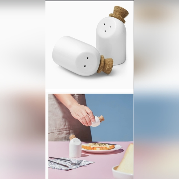 Lifver Salt & Pepper shakers ☆ white porcelain ☆ cork tops ☆ BRAND NEW in box ☆ - Picture 11 of 13